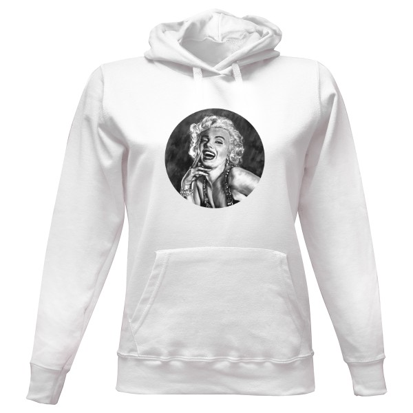 Dámská mikina s kapucí s potiskem Mikina Marilyn Monroe malovaný portrét